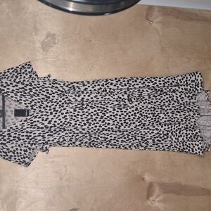 torrid Black and White Animal Print Wrap-Style Midi Dress